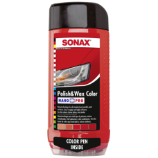 SONAX POLISH&WAX COLOR FOLYADÉK 500ML PIROS